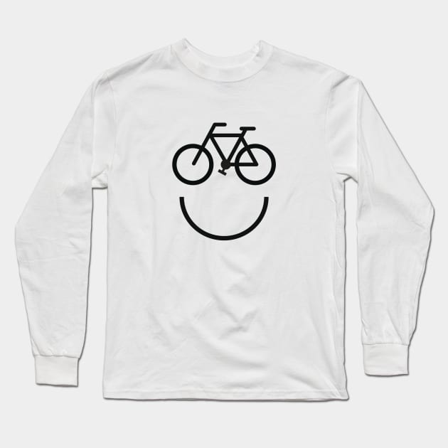 Bike face, bicycle smiley Long Sleeve T-Shirt by beakraus